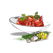 Tomatensalat mit Zwiebel-Dressing