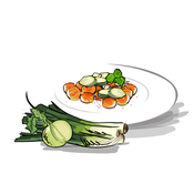 Gebratenes Gemüse mit Orangensauce